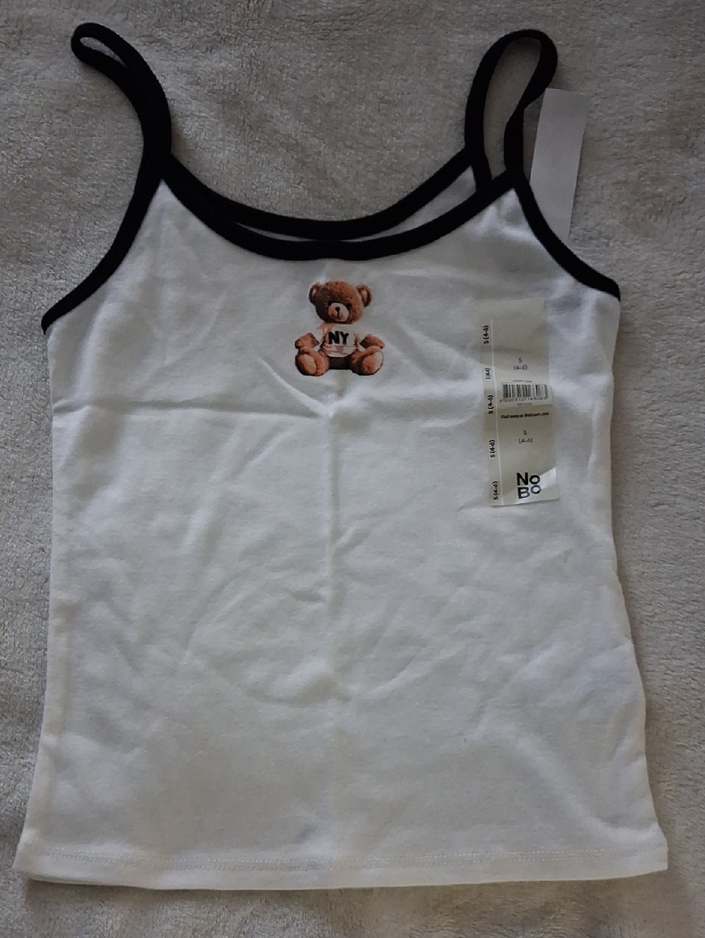 NOBO White Scoop Cami With NY TEDDY BEAR SIZE SM.